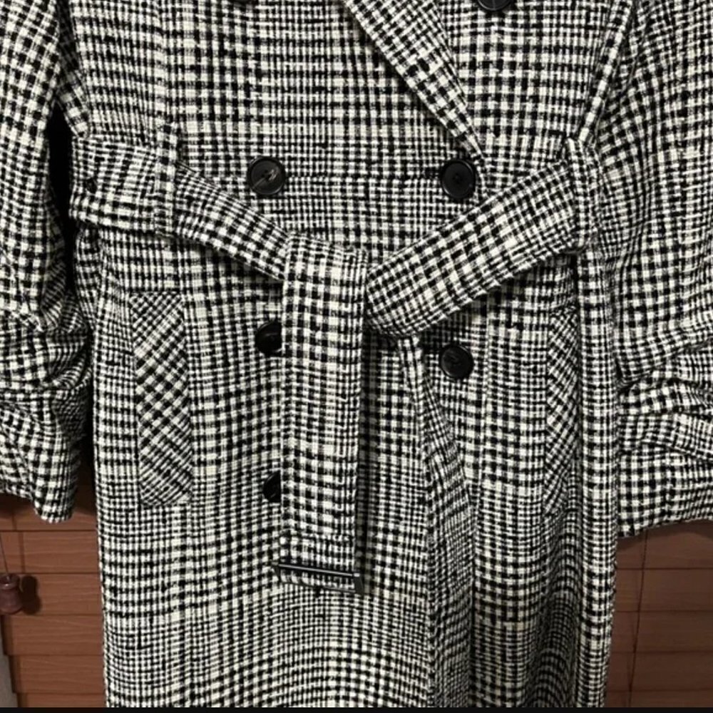 NWT Veronica Beard Augusta Double-Breasted Checked Belted Coat Dress Size 10 - Picture 8 of 14